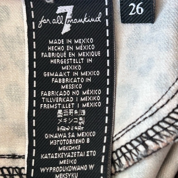 NWT 7 for all Mankind High Waist Slim Kick Animal Print Coated Jeans Boho Casual - Picture 6 of 6